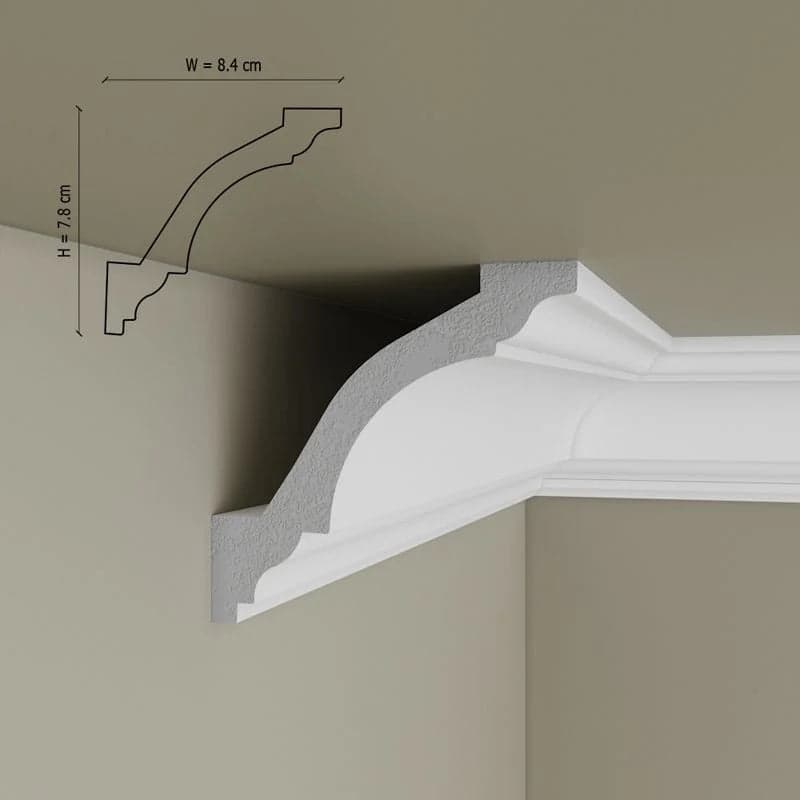 Cornisa decorativa din polimer rigid C14 - 7.8x8.4x200 cm 3