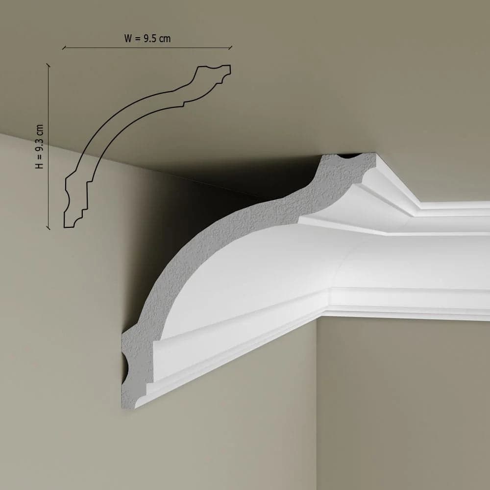 Cornisa decorativa din polimer rigid C17 - 9.3x9.5x200 cm 3
