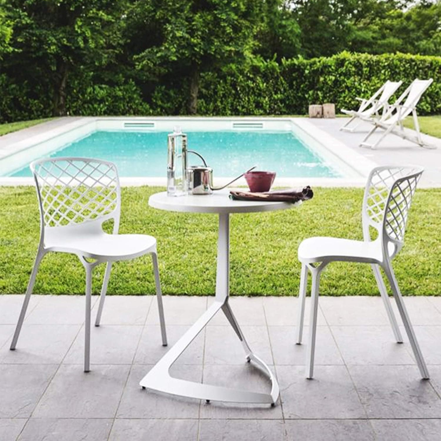 Masă outdoor Calligaris CS/4052 — Ø60 × H75, alb