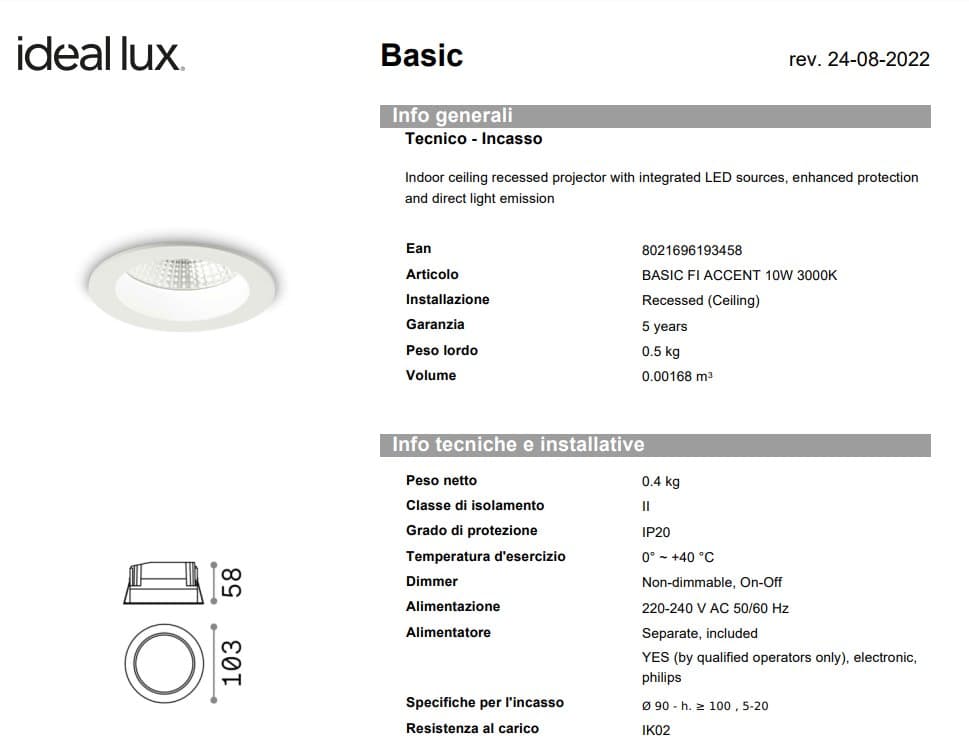 Ideal-Lux Spot Basic Fi Accent 4