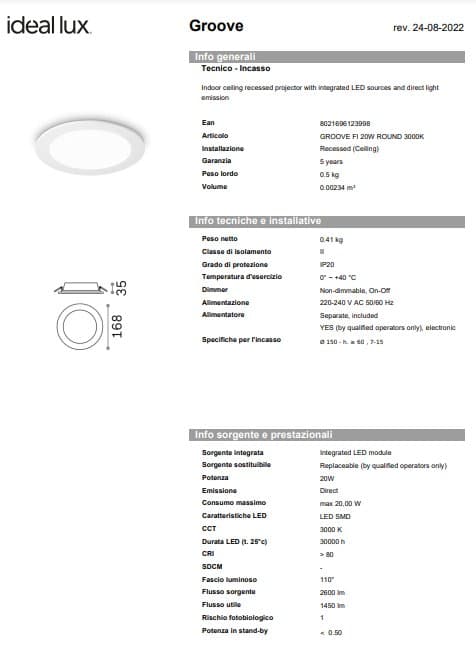 Ideal-Lux Spot Rotund cu Fixare Încastrată 4