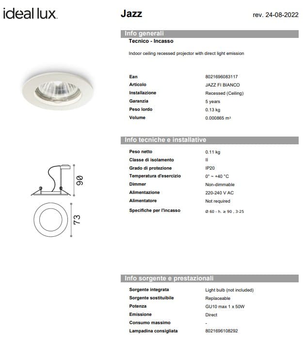 Ideal-Lux Spot Jazz cu Iluminat Direcțional și Design Modern 6