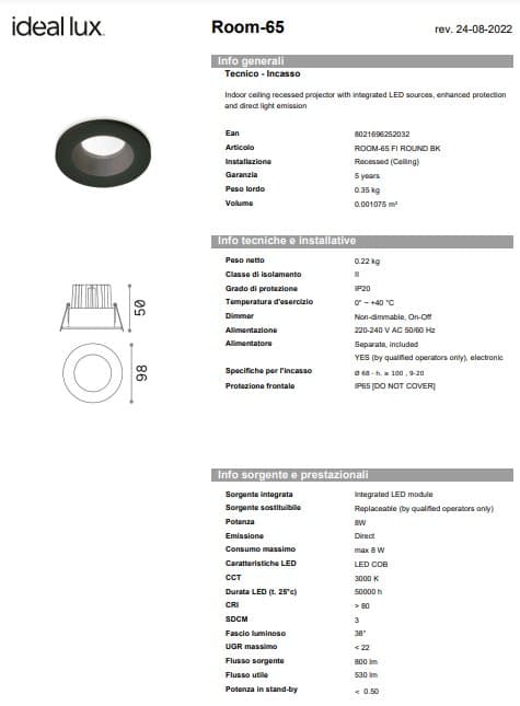 Ideal-Lux Spot Room 65 Rotund sau Pătrat 6