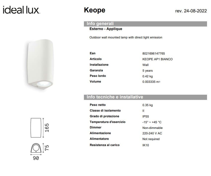 Ideal-Lux Aplica Exterior Keope AP 1, Pentru Decorat Exterior 2
