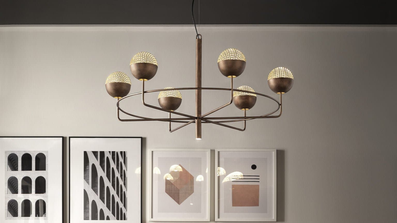 Masiero Candelabru Suspensat Circular cu 6+1/12+1/18+1 Becuri