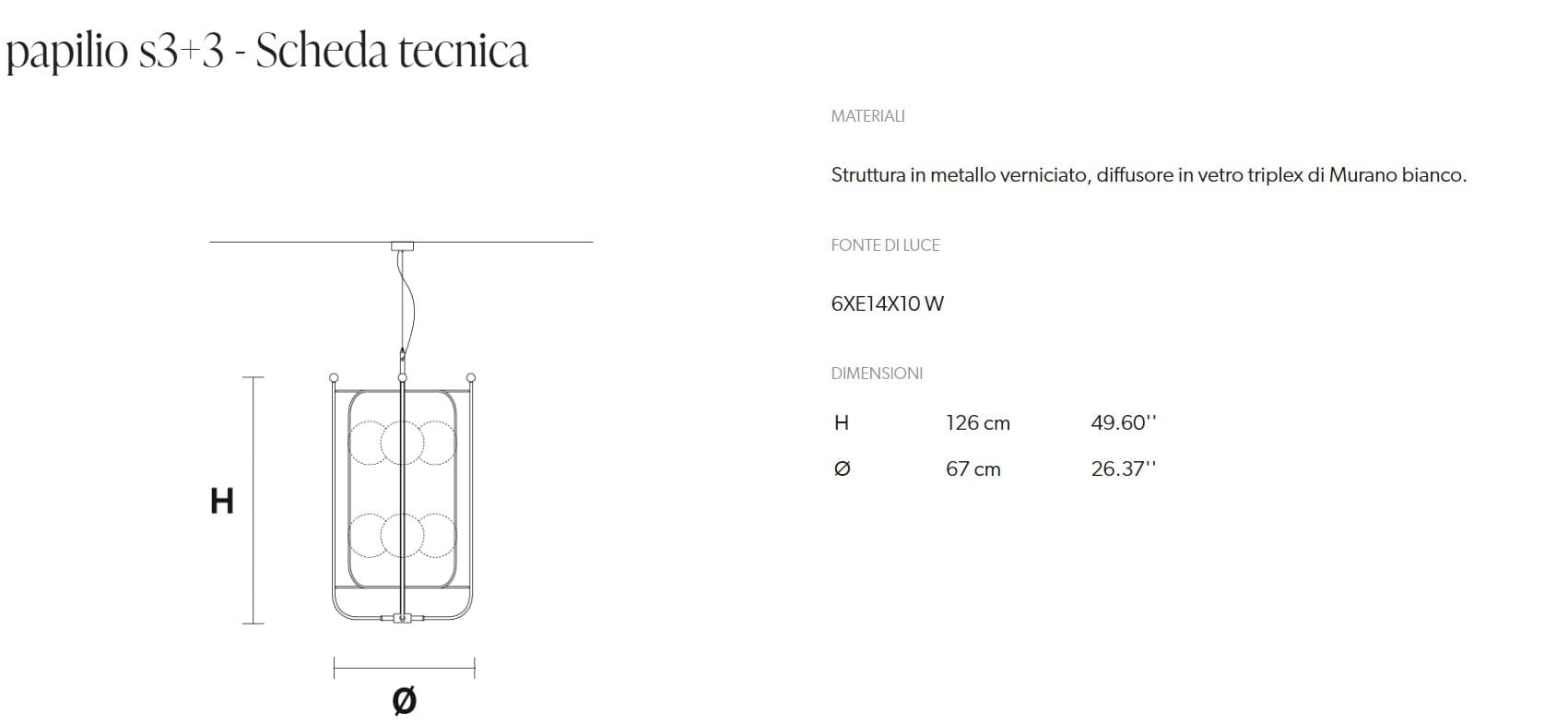 Masiero Pendul Papilio S3+3 3
