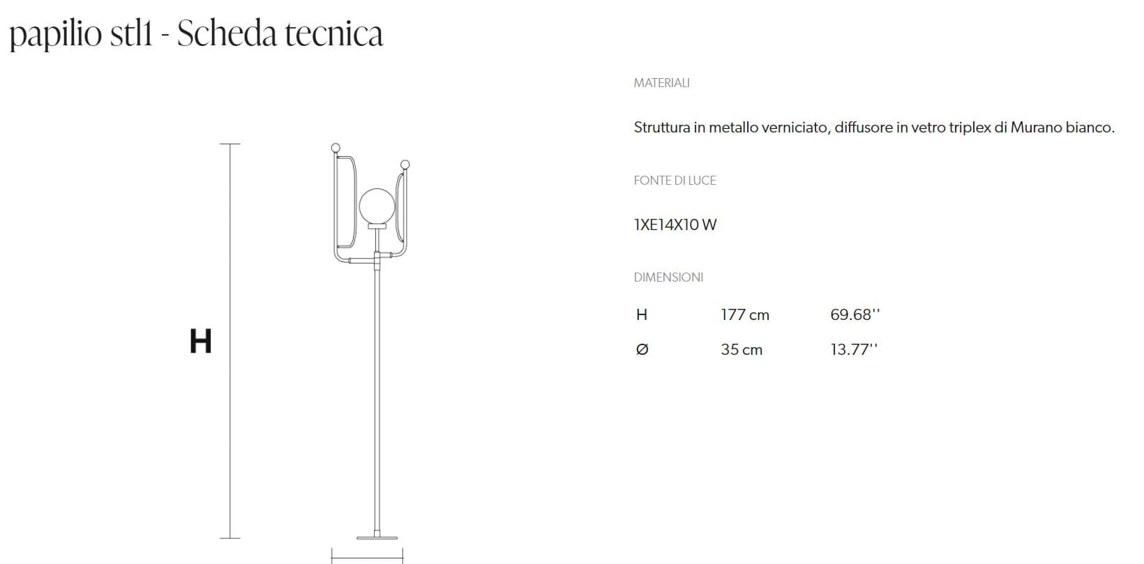 Masiero Lampadar Pendul Papilio STL1 3