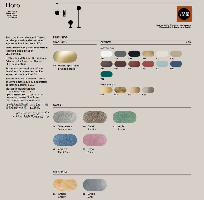 Masiero Pendul Horo S3 cu Design Modern și Iluminare LED 4