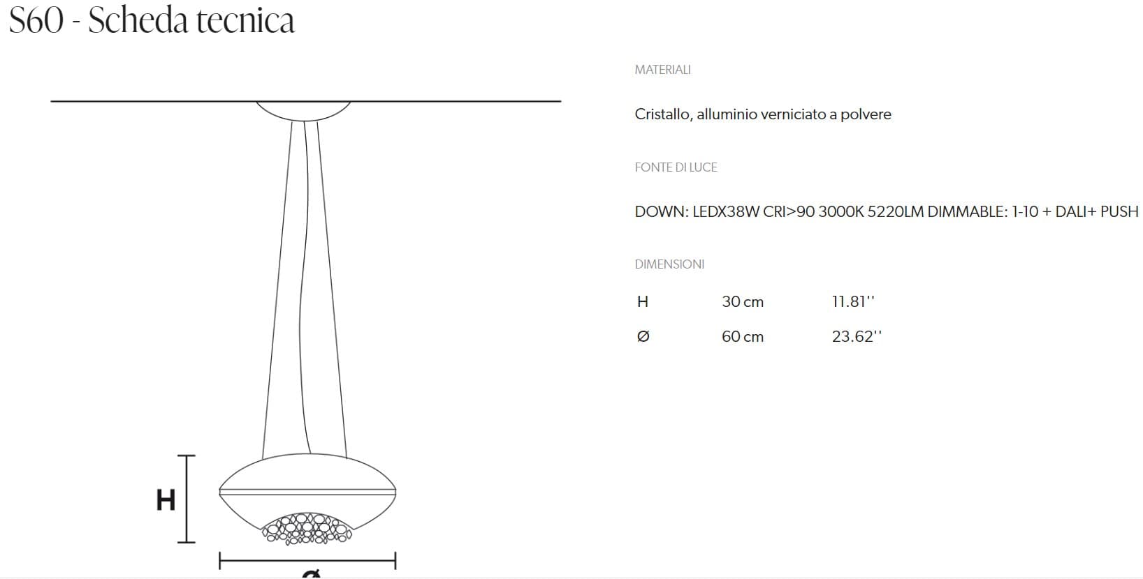 Masiero Candelabru Pendul Blink S42/S60 5