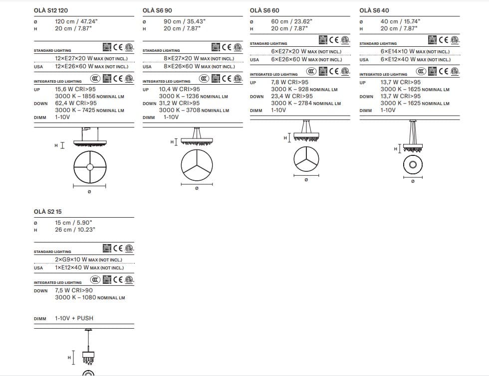 Masiero Candelabru Ola 7