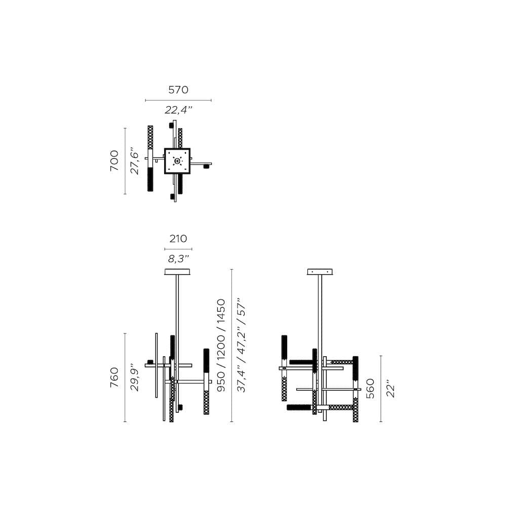 Contardi Candelabru Suspendat Mikado So 2