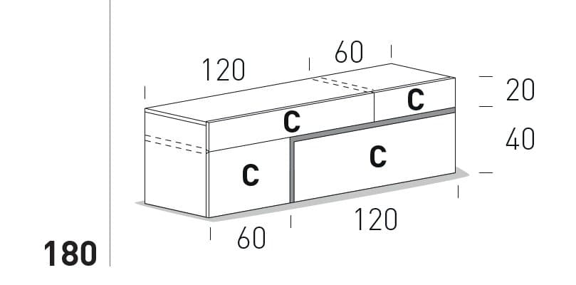 Comoda de living Quadra 6