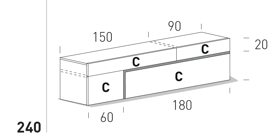 Comoda de living Quadra 8