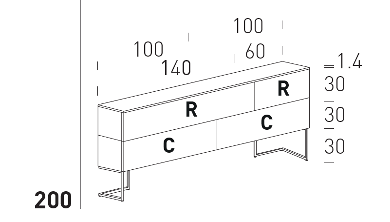 Comoda de living Grafica 12