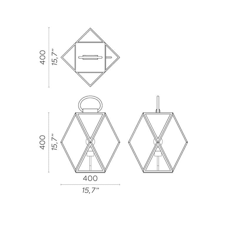 Contardi Veioza Lanternă de Pared cu Design Modern 3