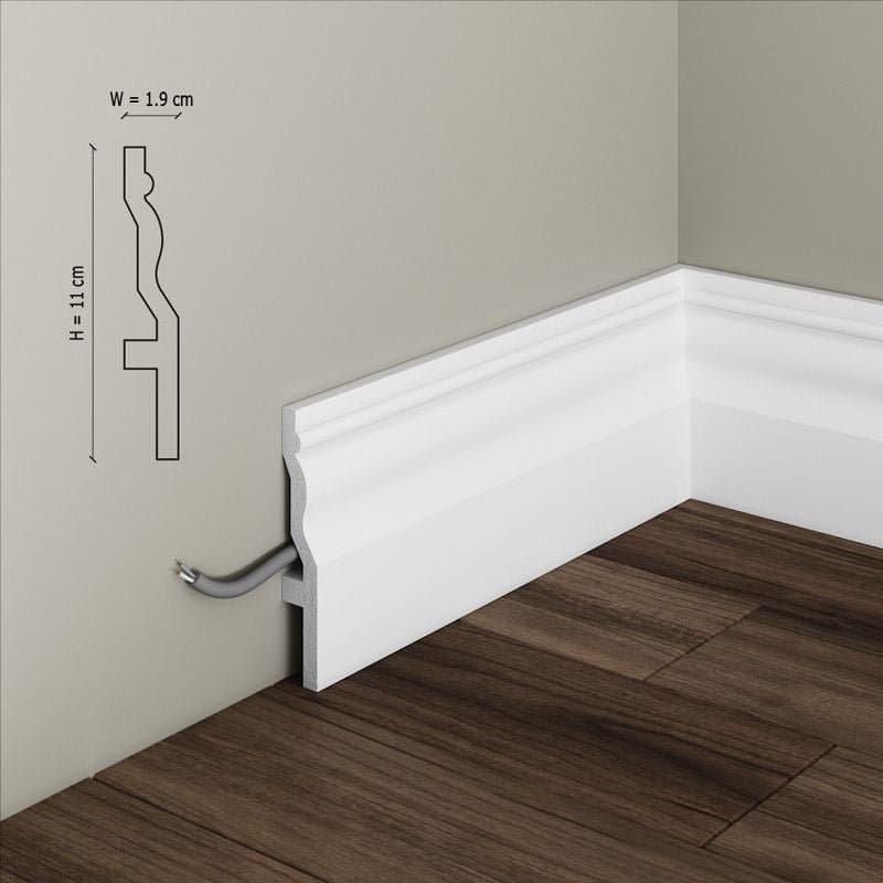 Plinta decorativa din polimer rigid S19 - 11x1.9x200 cm 3