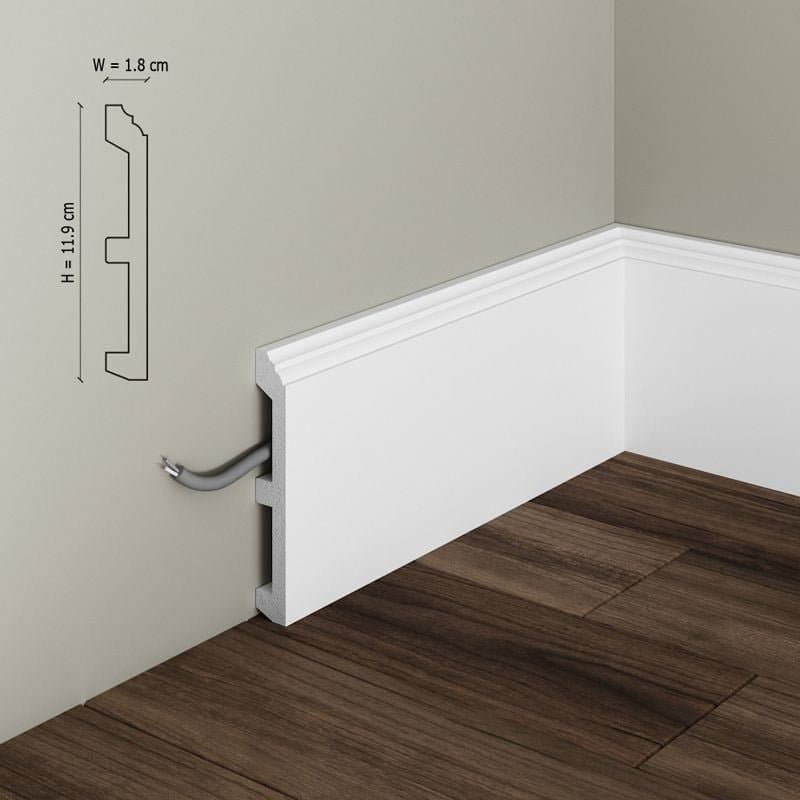 Plinta decorativa din polimer rigid S20 - 11.9x1.8x200 cm 3