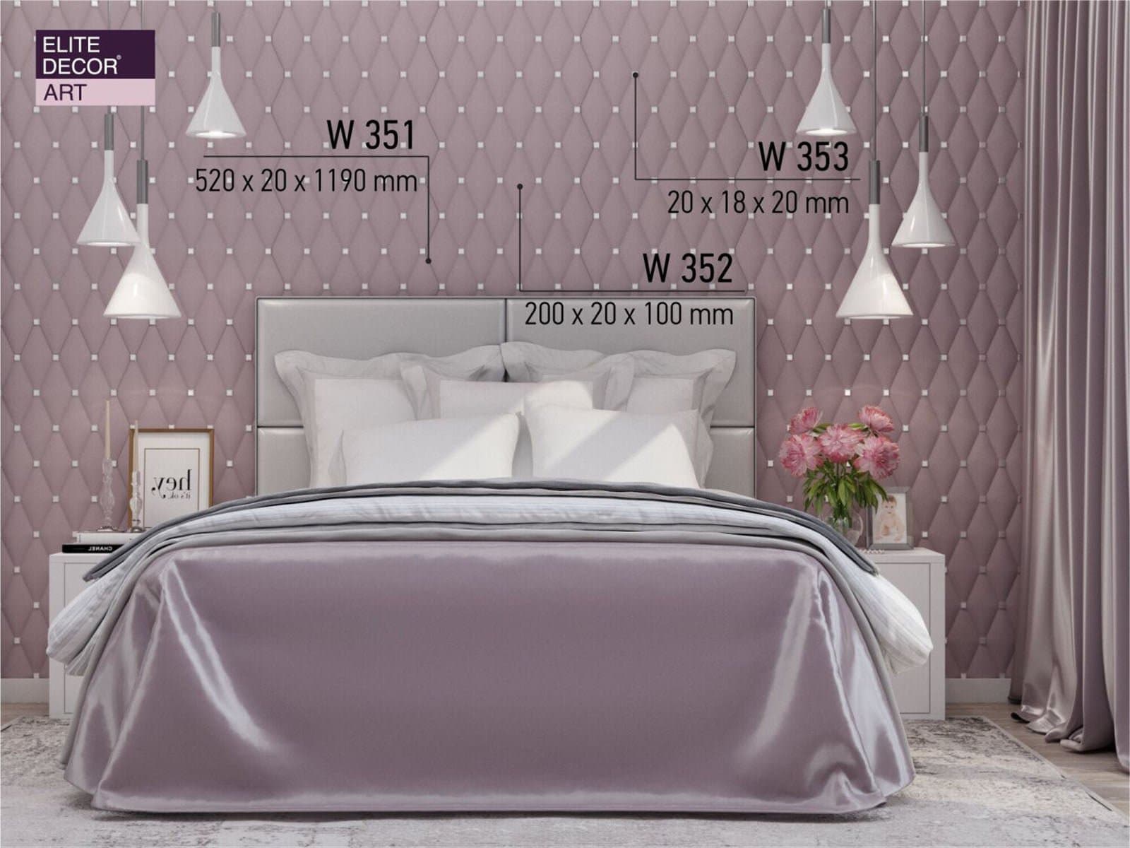 Set 2 buc. panouri 3D W352 - 20x10x2 cm 3