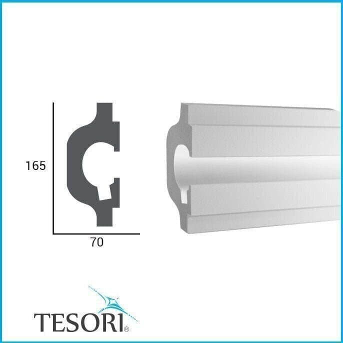Profil pentru banda LED din polistiren extrudat acoperit cu rasina minerala KD119 - 7x16.5x115 cm 2