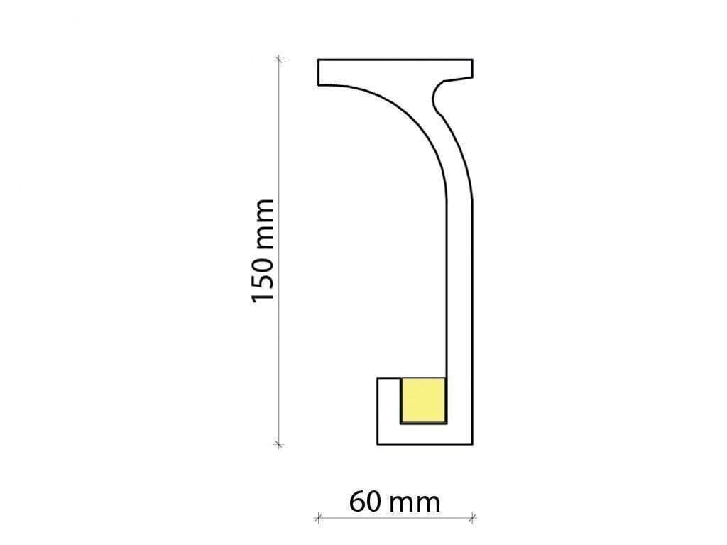 Profil pentru banda LED din poliuretan KF803 - 15x6x200 cm 2