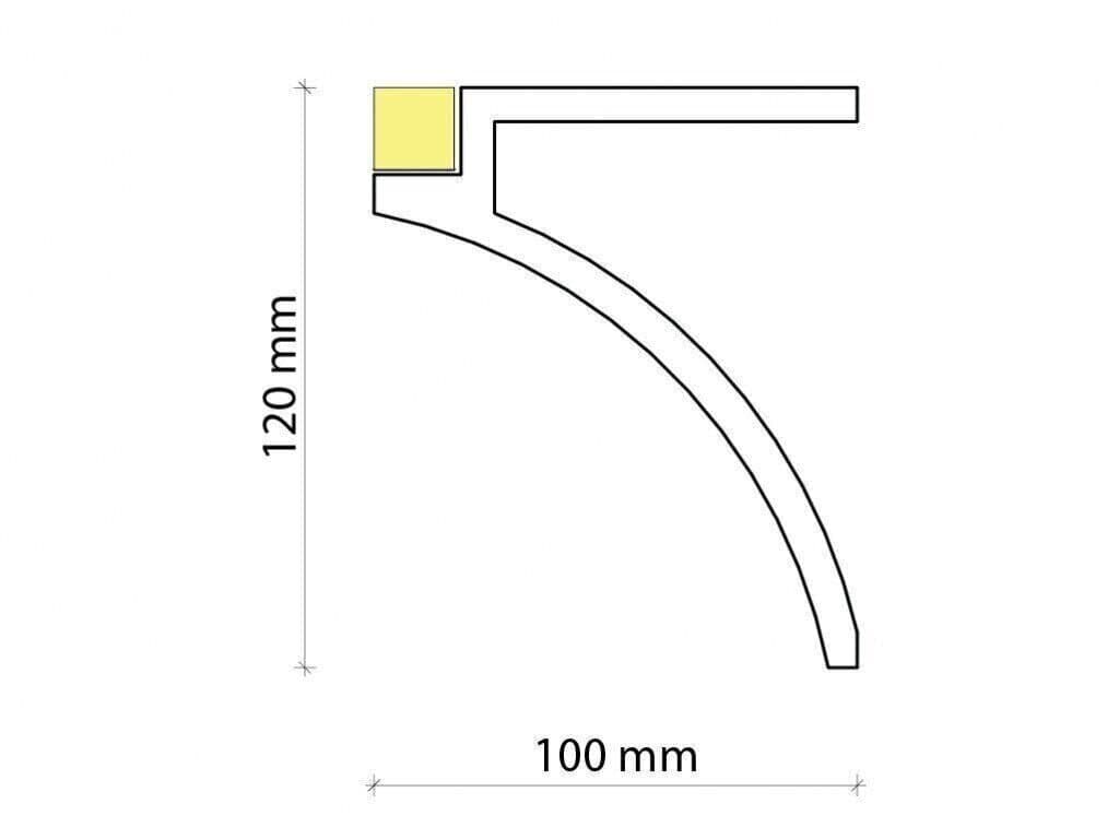 Profil pentru banda LED din poliuretan KF802 - 12x10x200 cm 2