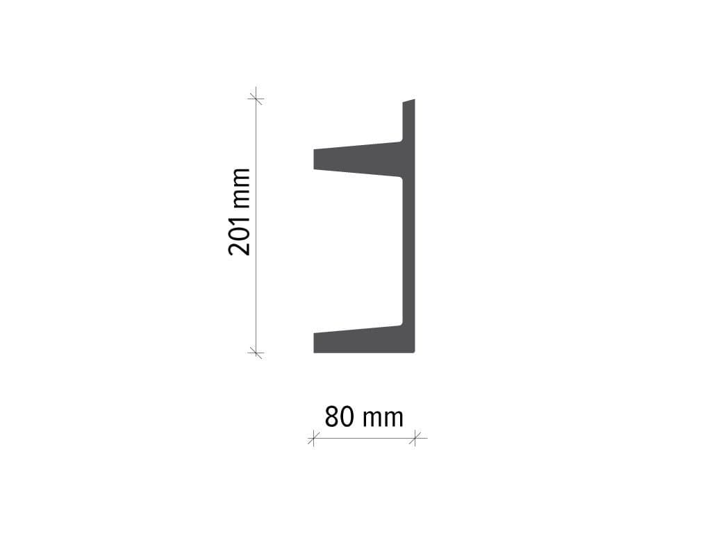 Profil pentru banda LED din poliuretan KF722 - 20.1x8x200 cm 2
