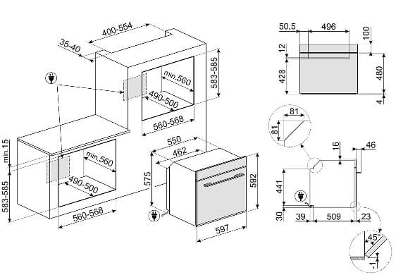 Cuptor  electric incorporabil SMEG  SF6100VB3 6