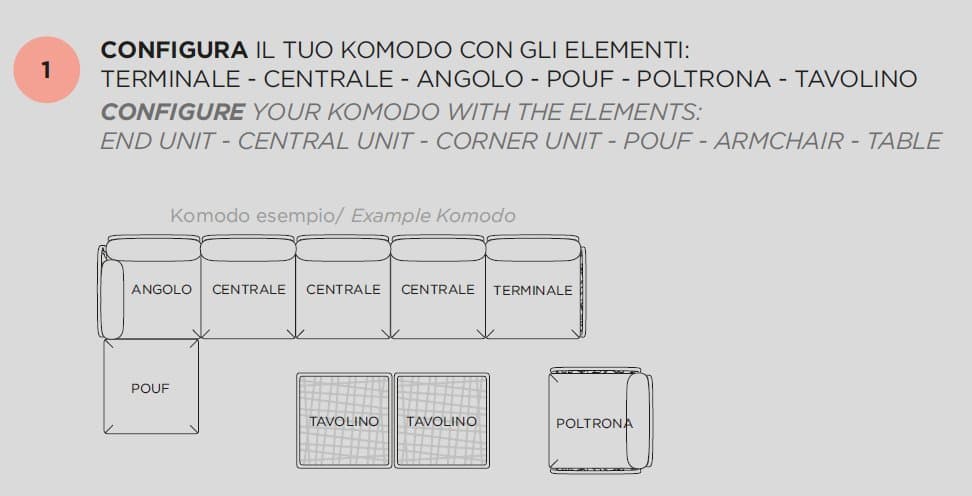 Canapea modulara pentru exterior  KOMODO 38