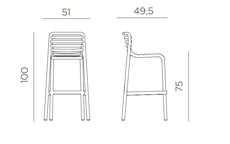 Scaun de bar de exterior Doga Stool 15