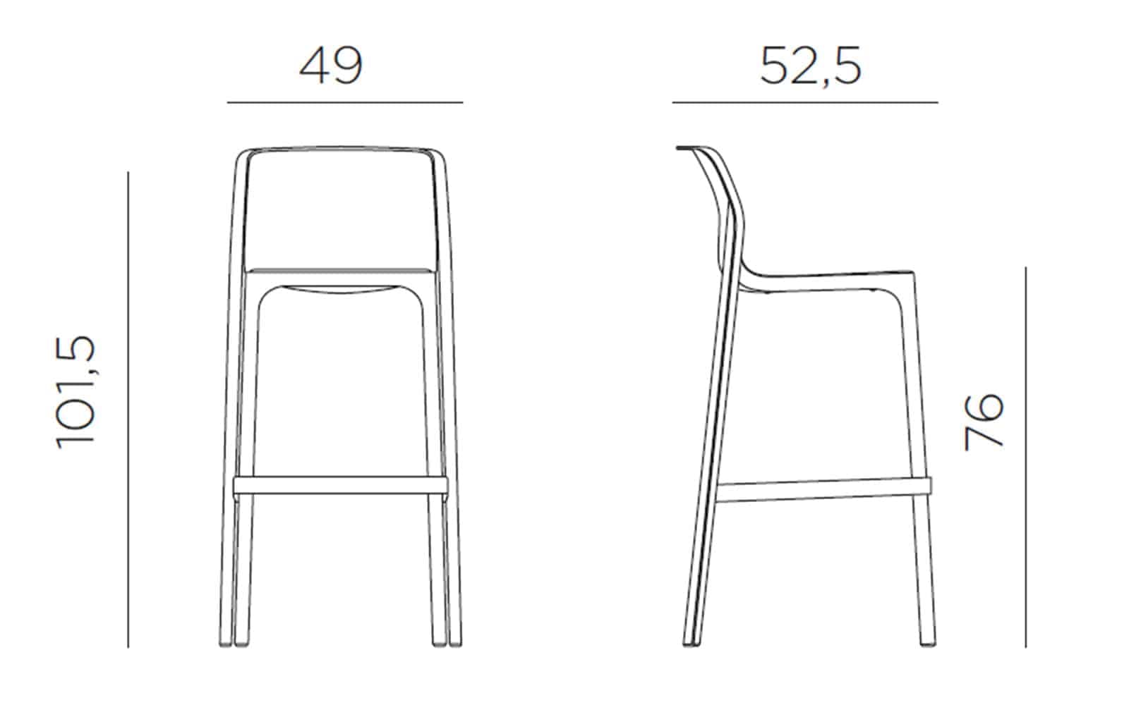 Scaun de bar de exterior Net Stool 11