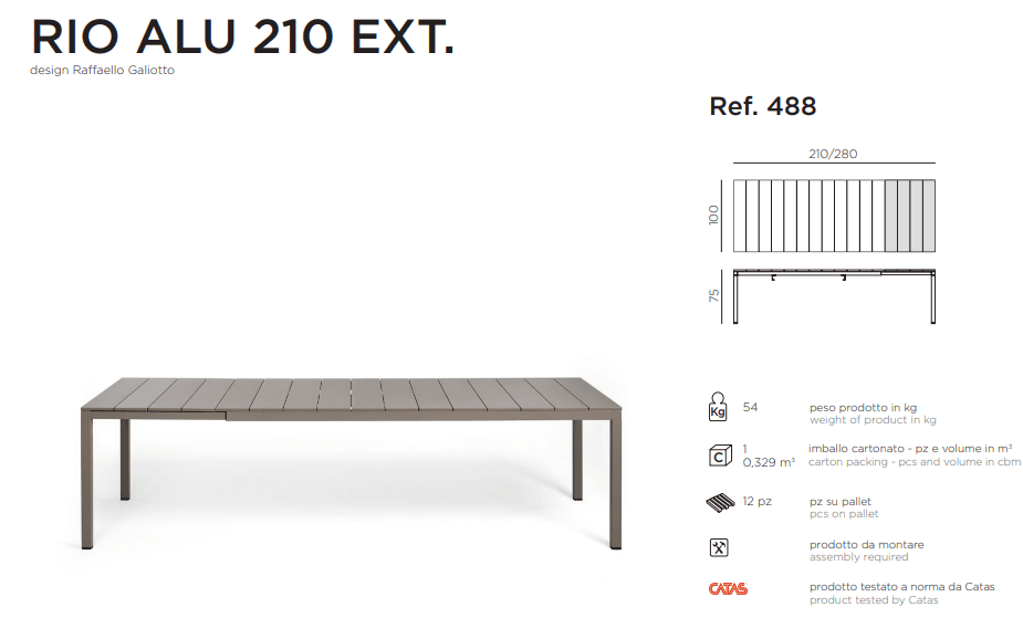 Masa de exterior Rio Alu 210 EXT 10