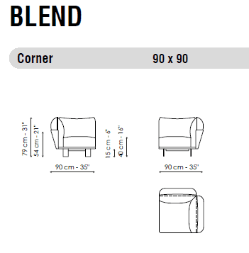 Bonaldo Canapea Blend Design Italian Modernă Pat Extensibil 10