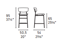 Scaun de bar  FIFTIES CS1864 MTO 8