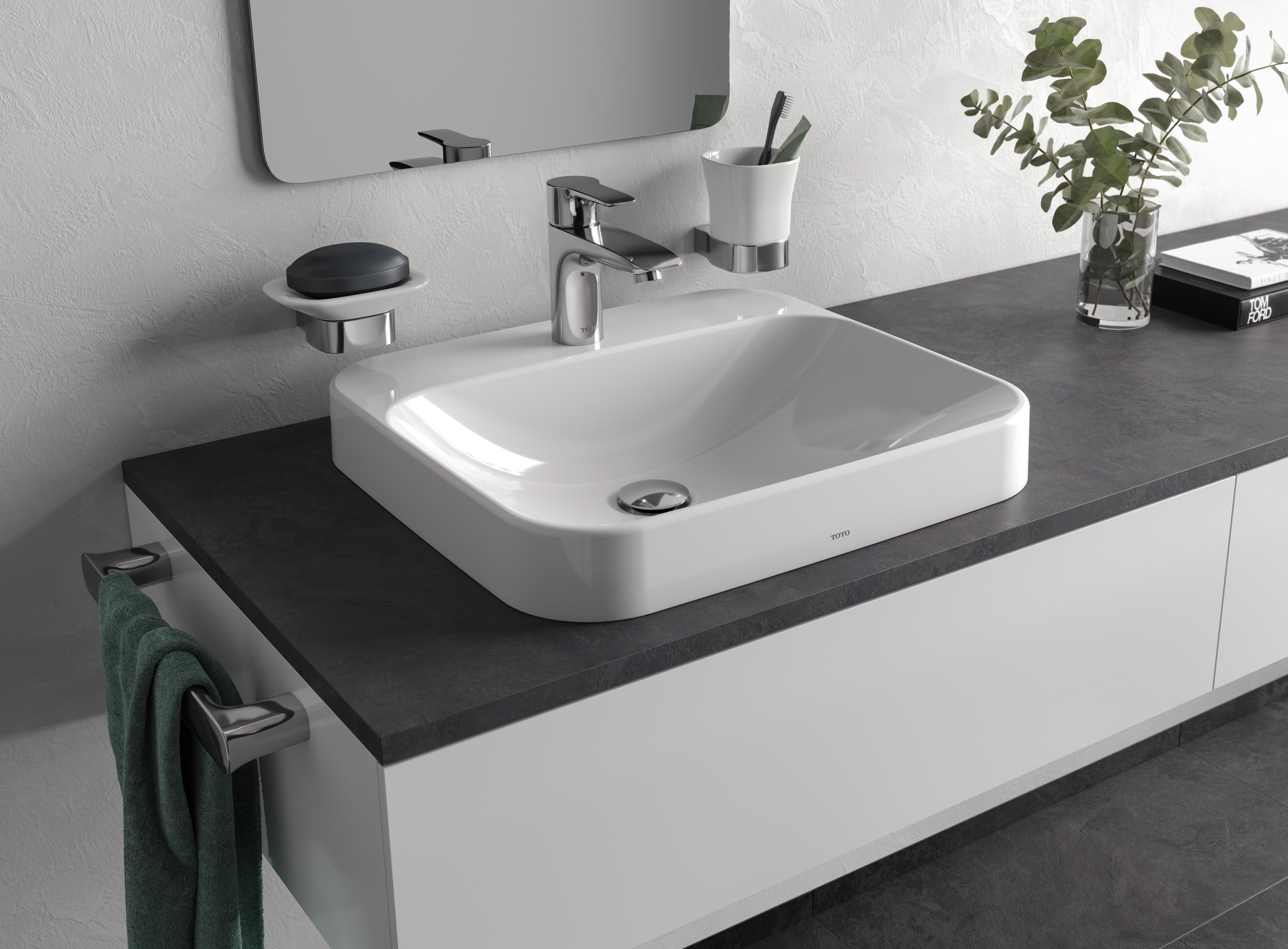 Lavoar mobilier LF 600 mm, cu orificiu robinet, cu preaplin 3