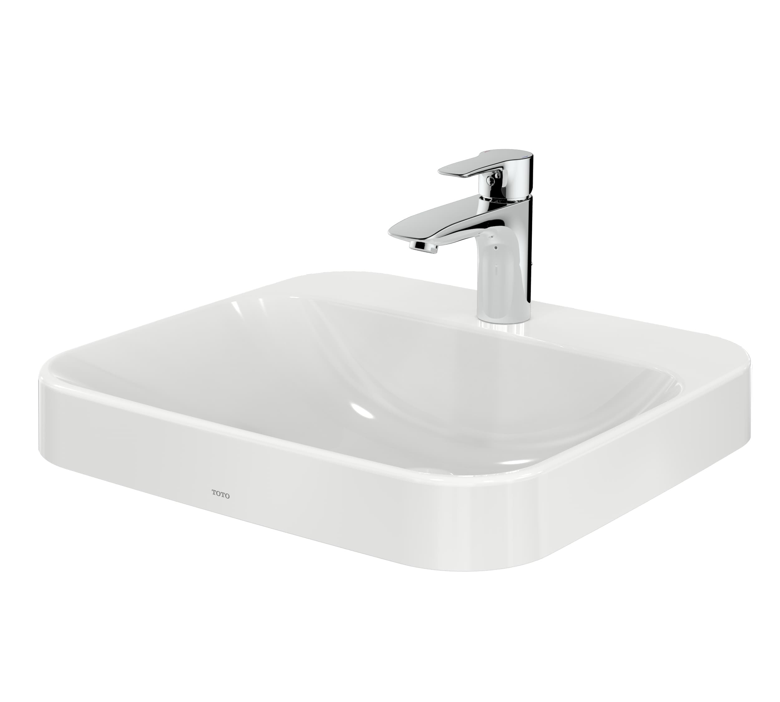 Lavoar mobilier LF 600 mm, cu orificiu robinet, cu preaplin 2