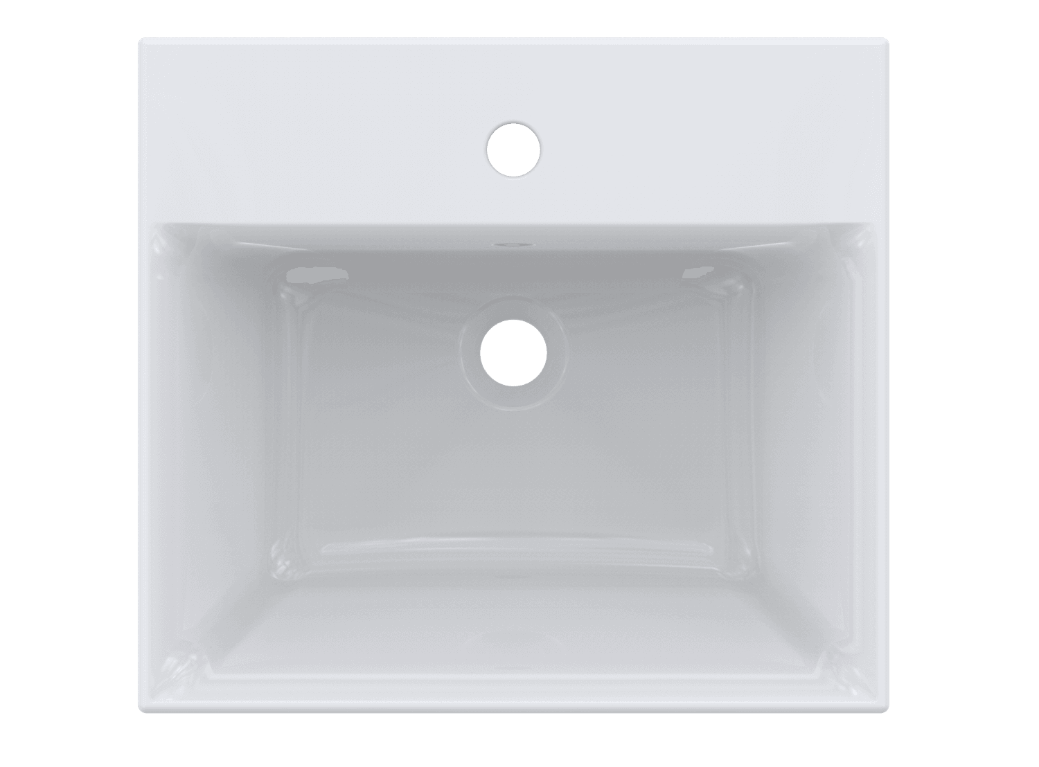 Lavoar CS, pătrat 500 mm, cu orificiu robinet, cu preaplin 3