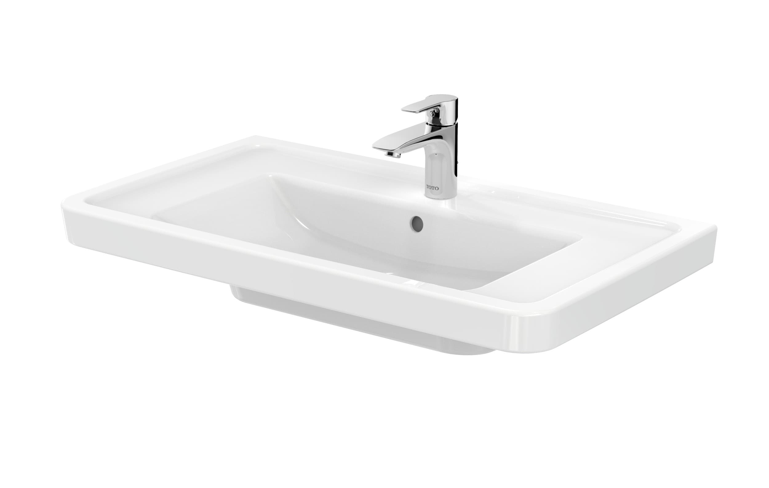 Lavoar CF 850 mm, cu orificiu robinet, cu preaplin 2