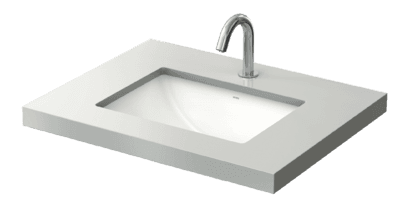 Lavoar sub blat WU, pătrat 500 mm, fără orificiu robinet, cu preaplin