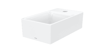 Vas de spălare CS, pătrat 400 mm, cu orificiu robinet, fără preaplin