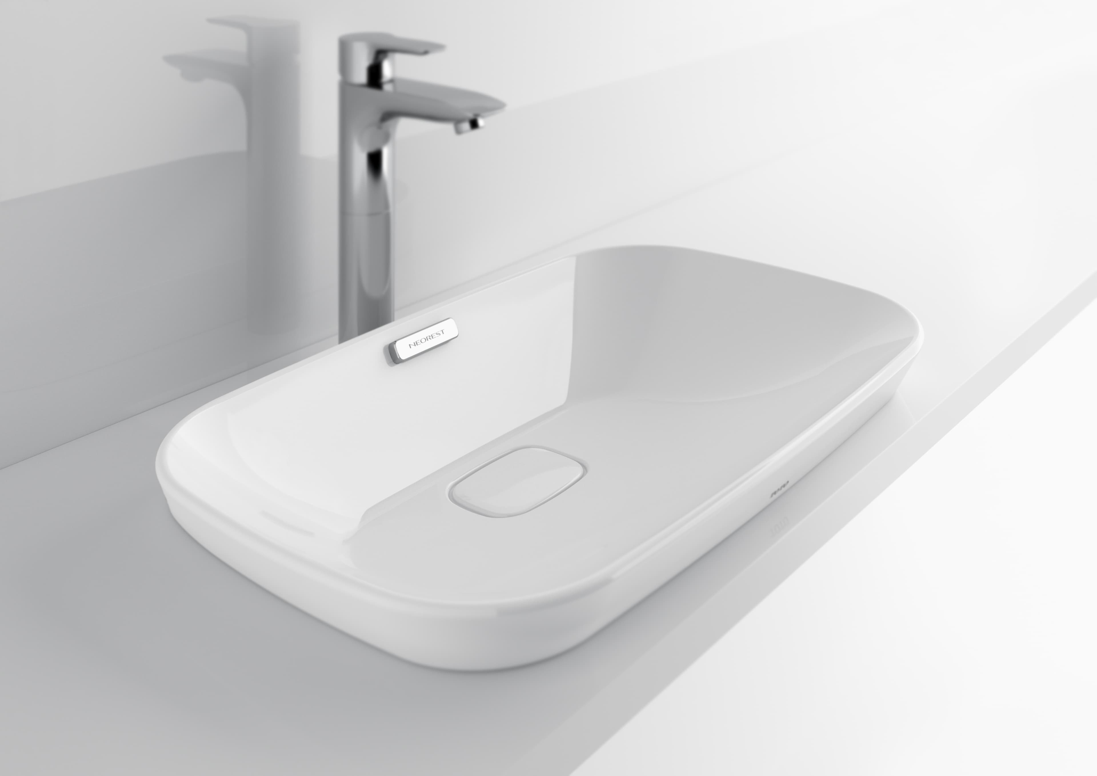 Vas NEOREST® 600 mm, fără orificiu robinet, cu preaplin și capac preaplin culoare crom 2
