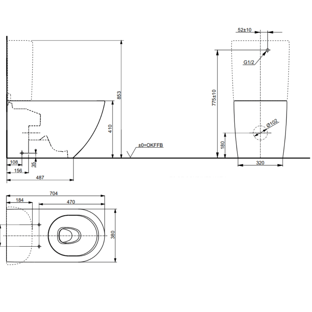 SET WC NC, cuplare apropiată descărcare directă, intrare orizontală 4