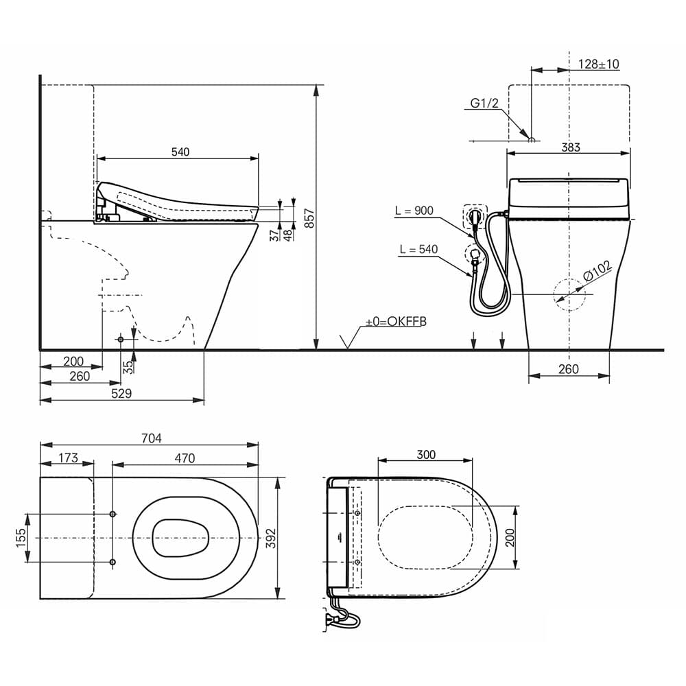 WASHLET® RG Lite cu conexiuni laterale incl. telecomandă 4