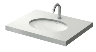 Lavoar sub blat WU, rotund 500 mm, fără orificiu robinet, cu preaplin