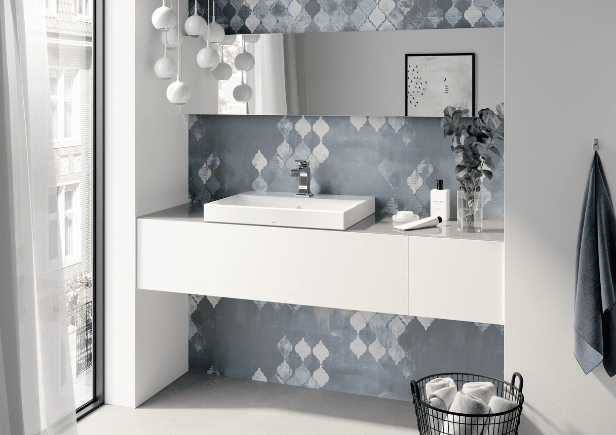 Lavoar CS, pătrat 600 mm, cu orificiu robinet, cu preaplin