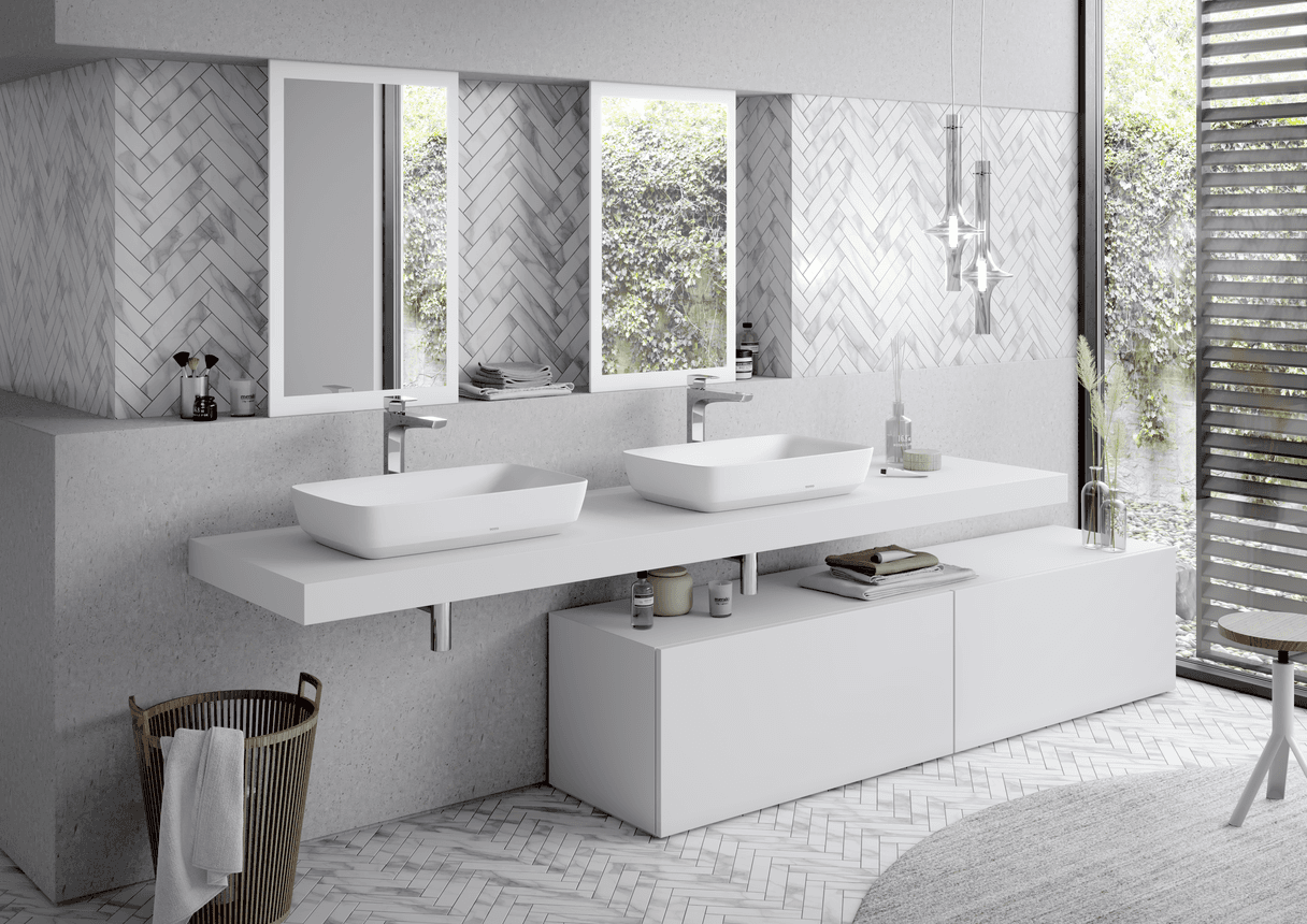 Lavoar pe blat (Vessel) CE, design pătrat/dreptunghiular