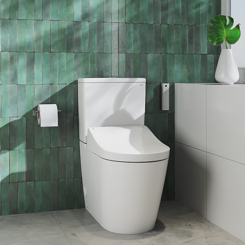 Set Toaletă Inteligentă TOTO WASHLET® RG Lite cu conexiuni ascunse și Vas WC RP, tip "Close-Coupled" (pe pardoseală)