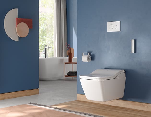 Set Complet Toaletă Inteligentă TOTO WASHLET® RW auto flush cu finisaj alb, vas WC RP back-to-wall (stativ)
