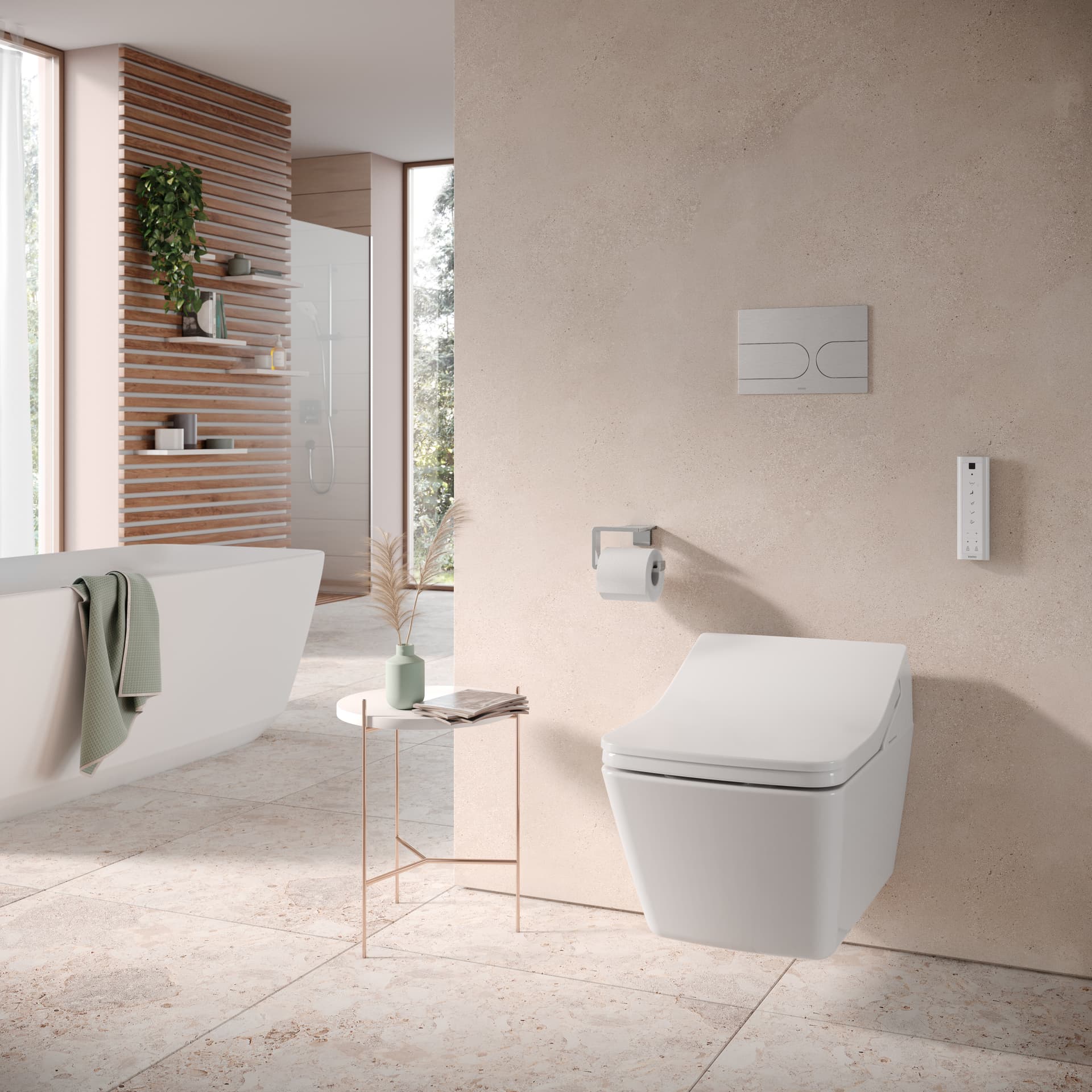 Set Complet Toaletă Inteligentă TOTO WASHLET® RW auto flush, White Trim, pe Pardoseală (Floor-standing)