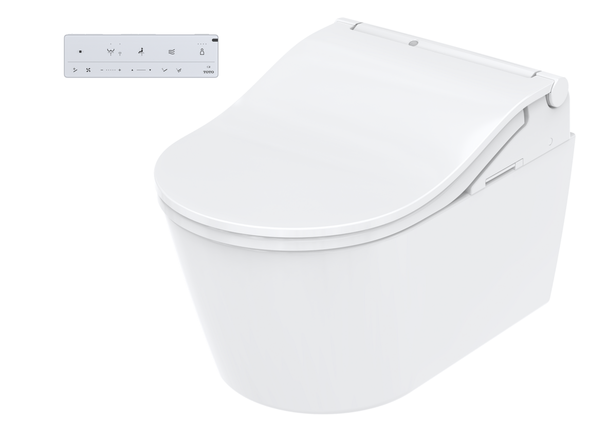 Set Complet Toaletă Inteligentă TOTO WASHLET® RW auto flush, White Trim, Suspendat, cu Tehnologie EWATER+ și Spălare Automată